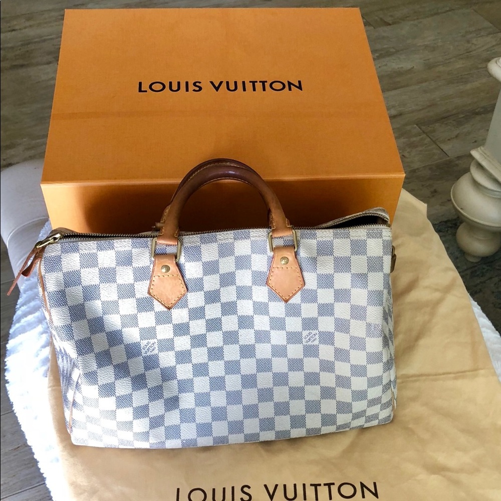 Authentic Louis Vuitton Speedy Damier Azur - Picture 7 of 8